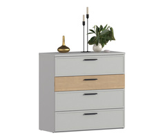 Комод СТОЛПЛИТ Милан СБ-3296 с четырьмя ящиками Серый, 90*87*40 см.