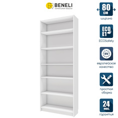 Стеллаж напольный Beneli БИЛЬД, Белый, 80х28х202 см, 1 шт.