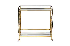 GY-CRT8164GOLD Стол-тележка сервировочн ст.прозр/золото 80*40*83 Garda Decor