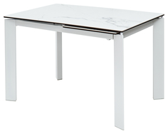 Стол M-City CORNER 120 HIGH GLOSS STATUARIO керамика/белый каркас
