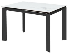 Стол M-City CORNER 120 HIGH GLOSS STATUARIO керамика/черный каркас