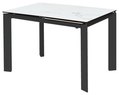 Стол M-City CORNER 120 MATTE STATUARIO Белый мрамор матовый, черный каркас