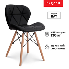 Стул мягкий для кухни со спинкой byROOM Home BAY, черный