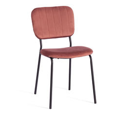 Стул для кухни Tetchair CAROL металл вельвет, коралловый/черный