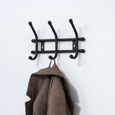 Вешалка настенная "Уют 3" 3 кр. цв.Чёрный арт.ВНУ32 No Brand