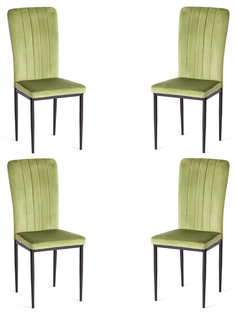 Комплект стульев для кухни TetChair VERTER, вельвет, зеленый, 4 шт