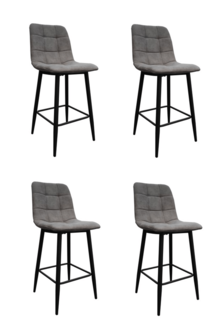 Комплект полубарных стульев 4 шт. Терминал BARNY grey 14, черный/теплый серый