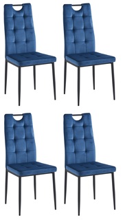 Комплект стульев 4 шт. Терминал, черный/темно-лазурный