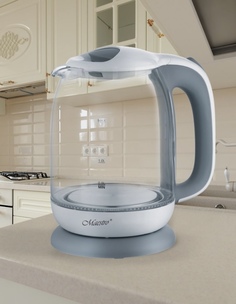 Чайник электрический NoBrand OL-118 1.7 л белый, серый