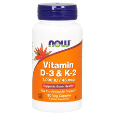 Витамин D NOW Vitamin D3 and K2 капсулы 120 шт.