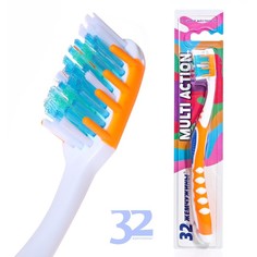 Зубная щетка 32 ЖЕМЧУЖИНЫ, Multi Action, средняя No Brand