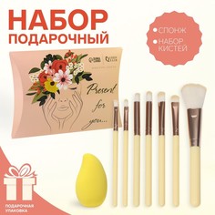 Queen fair Набор «Утончённость», 2 предмета: спонж, набор кистей