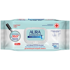 Салфетки влажные для поверхностей Aura "Pro Expert" big-pack с крышкой, 17*14см, 120шт.