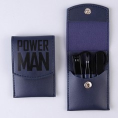 Маникюрный набор 4 предмета «Power man» , 10,2 х 7 см No Brand