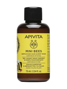 Детский очищающий гель для тела и волос Apivita Mini Bees Gentle Kids Hair and Body Wash