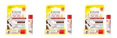 Бальзам для губ Eveline Coconut Dream, SOS Argan Oil, увлажняюще-восстанавливающий 3шт