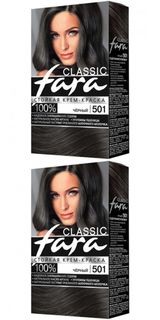 Краска для волос Fara Classic, тон 501, чёрный, 2 шт.