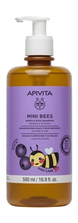 Нежный шампунь для волос Apivita Mini Bees Gentle Kids Shampoo с черникой и медом