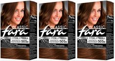 Краска для волос Fara Classic золотистый каштан 505а, 3шт