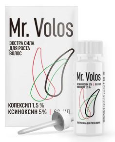 Средство для роста волос и бороды, Mr. Volos, Ксиноксин + Копексил, 60мл Mr.Volos