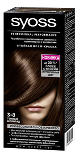 Краска для волос Syoss Базовая линия "Темный шоколад" 1875708, тон 3-8, 115 мл