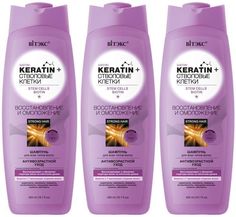 Шампунь Витэкс keratin для всех типов волос Восстановление и омоложение, 500 мл, 3 шт Vitex