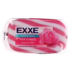 Крем+мыло Exxe 1+1 Нежный пион розовое полосатое, 80 г