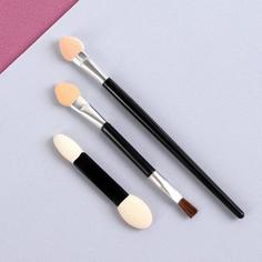 Набор аппликаторов для теней Ассорти, 3 шт, цвет черный No Brand