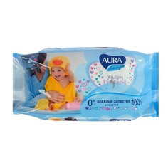 Влажные салфетки Aura Ultra Comfort, детские, МИКС, 100 шт. No Brand