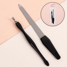 Набор маникюрный, 2 предмета, цвет черный No Brand