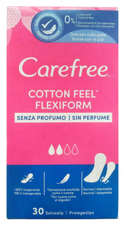 Ежедневные прокладки Carefree Cotton Feel Flexiform без запаха 2 капли, 30 шт. х 2уп.