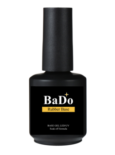 База для гель-лака BaDo Rubber Base для ногтей средне-жесткая каучуковая прозрачная