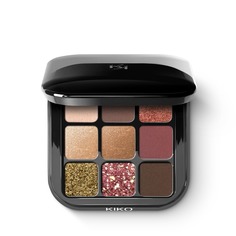 Палитра теней Kiko Milano Glamour multi finish eyeshadow palette 03 Бордовые Ноты 2,5 г