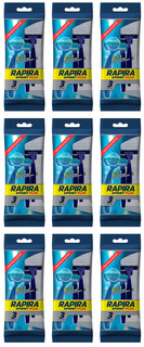 Одноразовые бритвы RAPIRA Sprint 2 лезвия с платиновым напылением,3 шт,9 уп Рапира