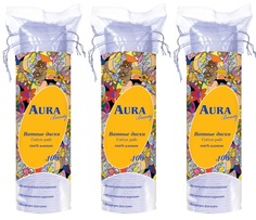Ватные диски Aura Beauty Cotton Pads 100шт, 3 уп