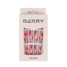 Набор накладных ногтей с клеем и пилкой Shineberry MJ2425-229 24 шт