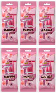 Одноразовые бритвы RAPIRA 2 лезвия Berry с платиновым напылением,5 шт,6 уп Рапира