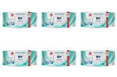 Влажные салфетки Aura с антибактериальным эффектом Family big-pack , 144 шт 6 уп