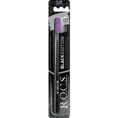 Зубная щетка R.O.C.S. Black edition фиолетовая, средняя