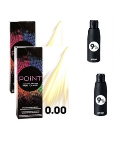 Крем-краска для волос POINT №0.00 2шт.х100мл + 9% оксигент 2шт.х100мл