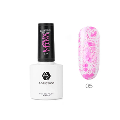 Гель-лак Adricoco Minx с цветной слюдой №5 капризная куколка неоновый розовый 8 мл
