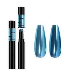 Втирка Byfashion зеркальная для дизайна ногтей Air Cushion Powder Pen в карандаше голубая