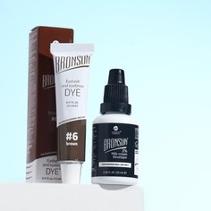 Набор BRONSUN №6, краска для ресниц и бровей коричневый, 15мл + оксидант-молочко, 20мл Innovator Cosmetics