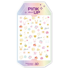 Наклейки для ногтей Pink Up Decor 3D переводные тон 91 3 г