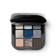 Палитра теней Kiko Milano Glamour multi finish eyeshadow palette 05 Оттенки Синего 2,5 г