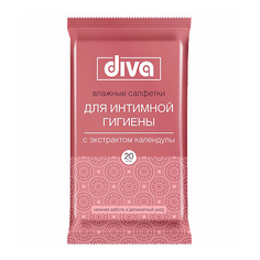 Салфетки влажные Diva intimate для интимной гигиены с экстрактом календулы 20 шт.
