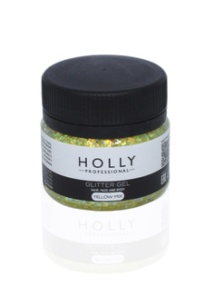 Декоративный гель для волос, лица и тела GLITTER GEL Holly Professional, 20 мл (Цв:Yellow) No Brand