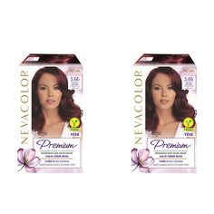 Стойкая крем-краска для волос Nevacolor Premium 5.66 Рубиново-красный 2шт