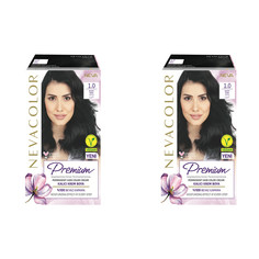 Стойкая крем-краска для волос Nevacolor Premium 1.0 Чёрный 2шт