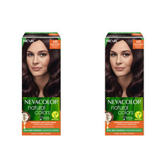 Стойкая крем-краска для волос Nevacolor Natural Colors 4.65 Махагон красн дерево шатен 2шт